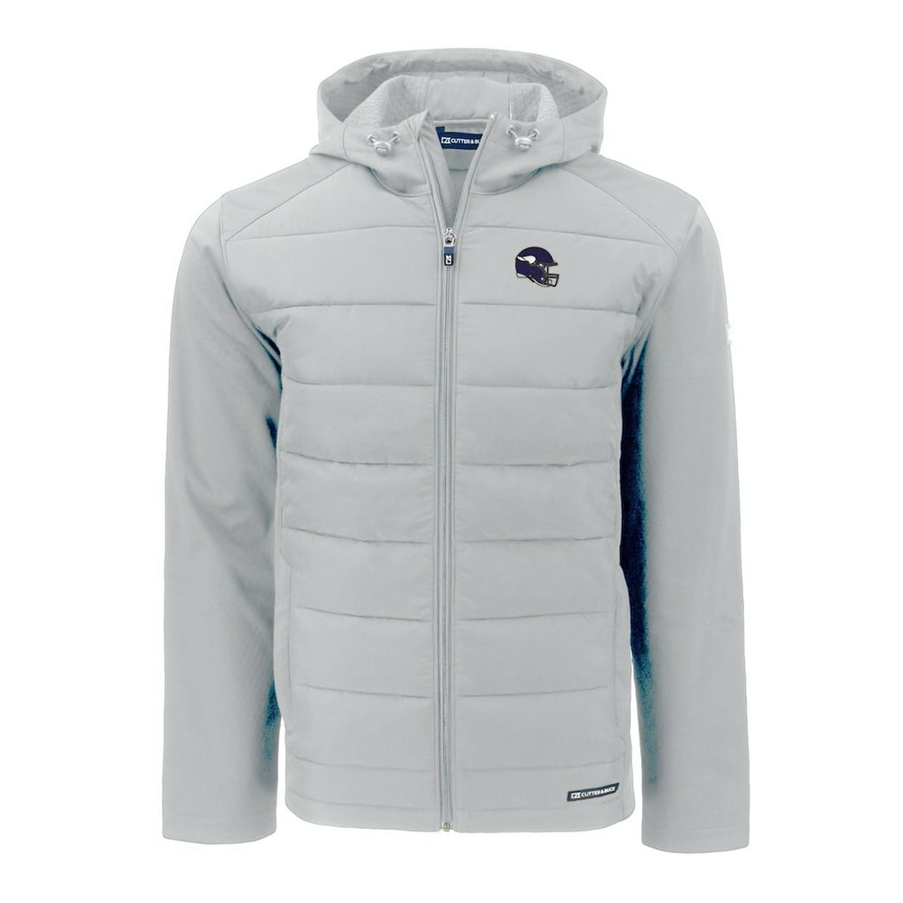 Cutter & Buck Helmet Evoke Hybrid Eco Softshell Recycled Full-Zip Hoodie Jacket - Minnesota Vikings