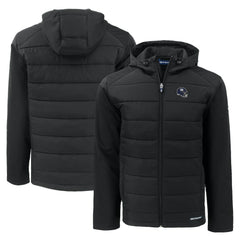 Cutter & Buck Helmet Evoke Hybrid Eco Softshell Recycled Full-Zip Hoodie Jacket - New York Giants