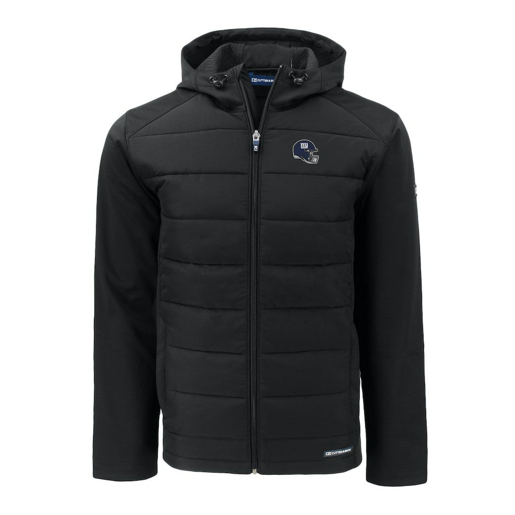 Cutter & Buck Helmet Evoke Hybrid Eco Softshell Recycled Full-Zip Hoodie Jacket - New York Giants