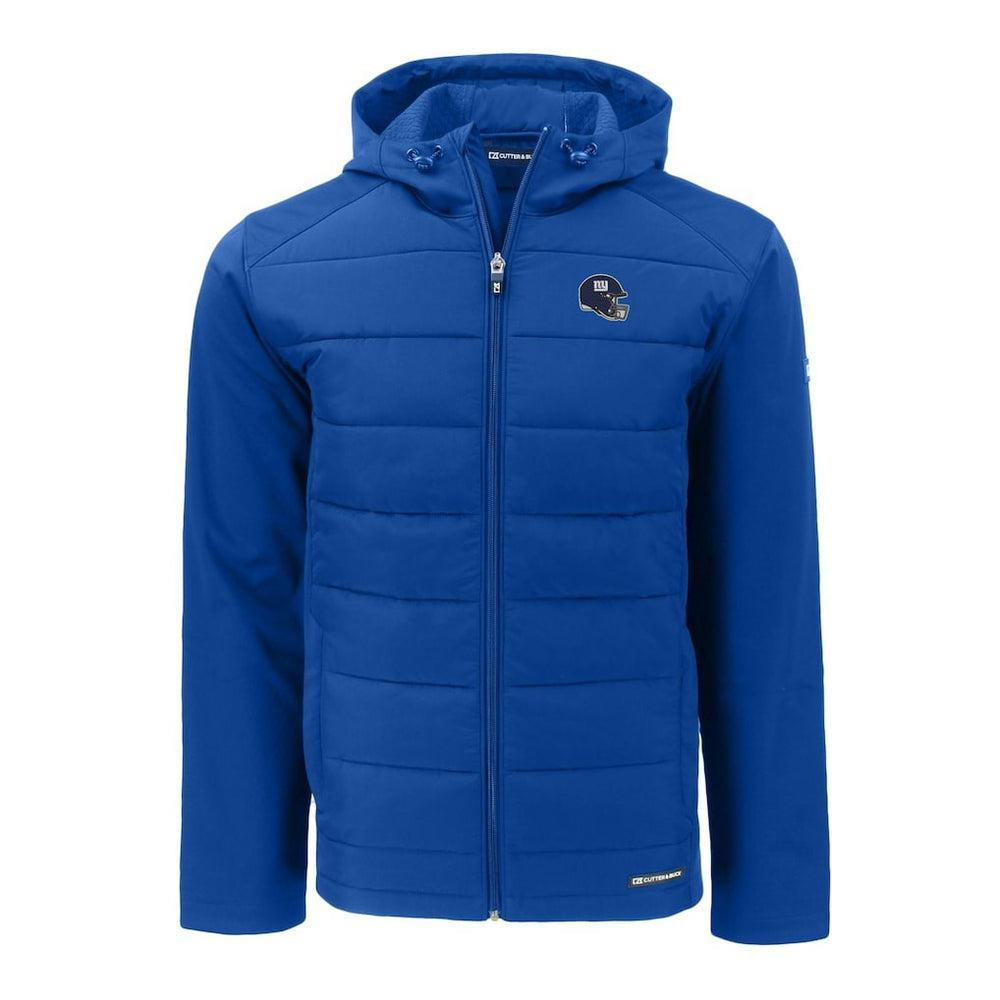 Cutter & Buck Helmet Evoke Hybrid Eco Softshell Recycled Full-Zip Hoodie Jacket - New York Giants