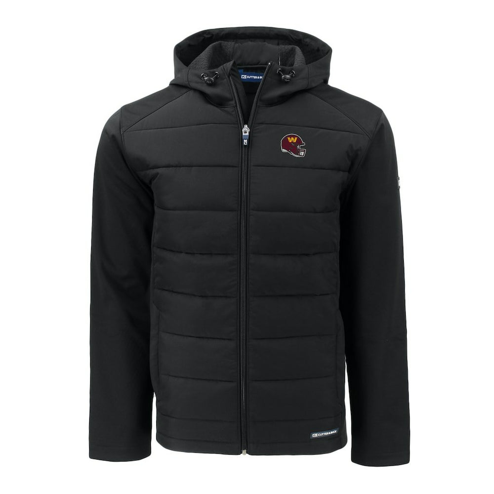 Cutter & Buck Helmet Evoke Hybrid Eco Softshell Recycled Full-Zip Hoodie Jacket - Washington Commanders