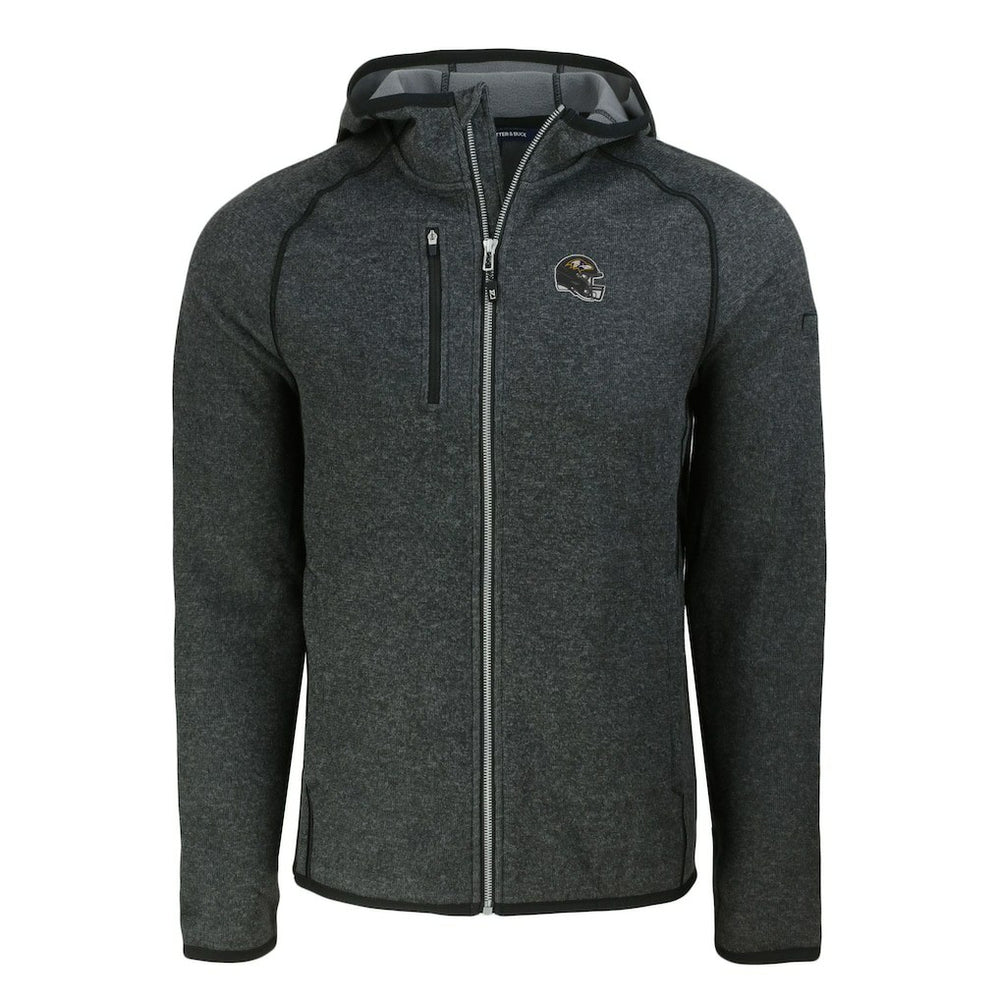 Cutter & Buck Helmet Mainsail Sweater-Knit Full-Zip Hoodie - Baltimore Ravens