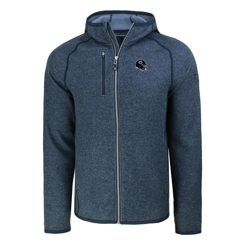 Cutter & Buck Helmet Mainsail Sweater-Knit Full-Zip Hoodie - Chicago Bears