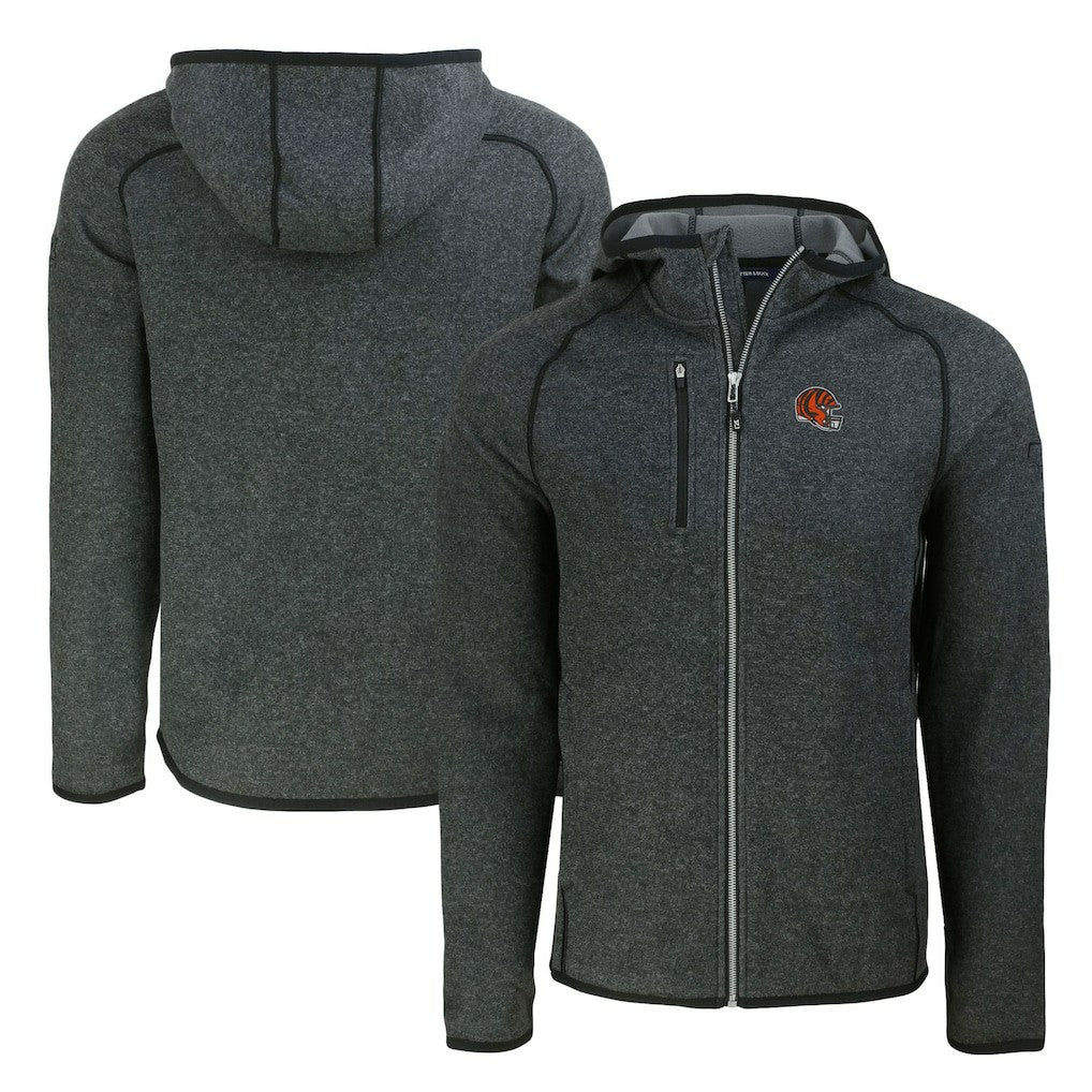 Cutter & Buck Helmet Mainsail Sweater-Knit Full-Zip Hoodie - Cincinnati Bengals