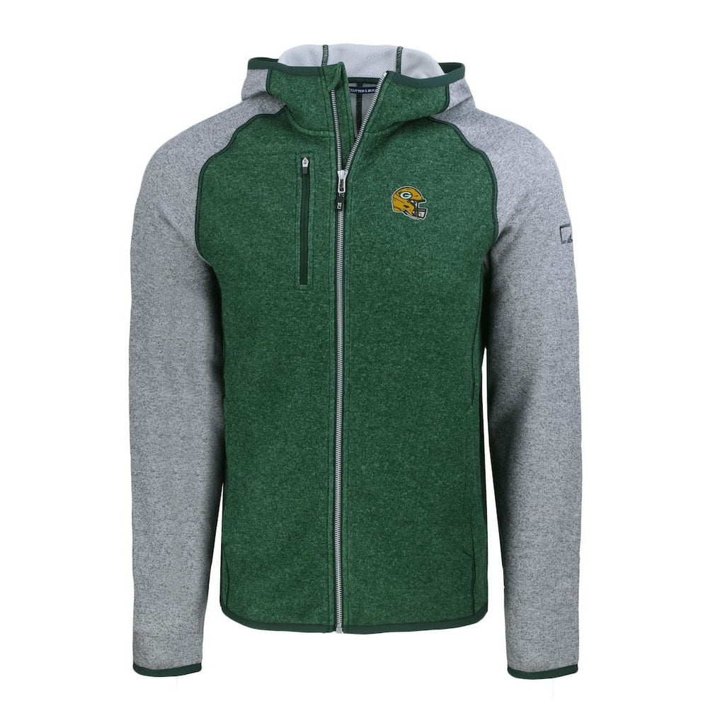 Cutter & Buck Helmet Mainsail Sweater-Knit Full-Zip Hoodie - Green Bay Packers