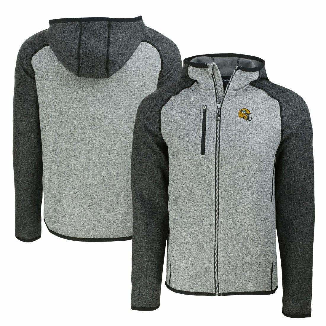 Cutter & Buck Helmet Mainsail Sweater-Knit Full-Zip Hoodie - Green Bay Packers