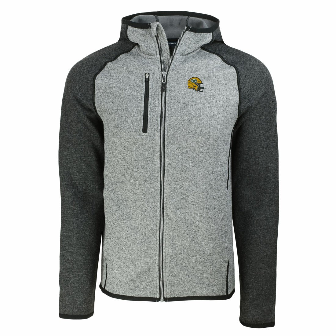 Cutter & Buck Helmet Mainsail Sweater-Knit Full-Zip Hoodie - Green Bay Packers