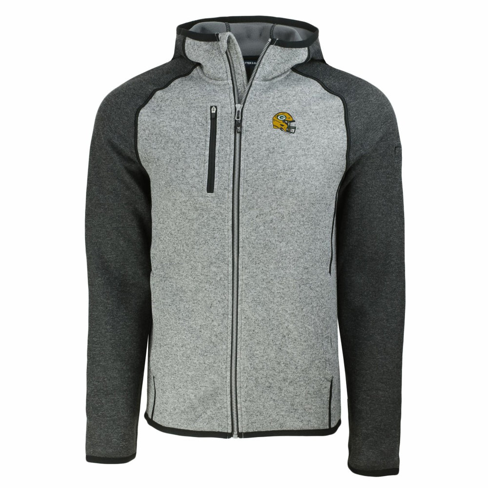 Cutter & Buck Helmet Mainsail Sweater-Knit Full-Zip Hoodie - Green Bay Packers