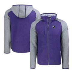 Cutter & Buck Helmet Mainsail Sweater-Knit Full-Zip Hoodie - Minnesota Vikings