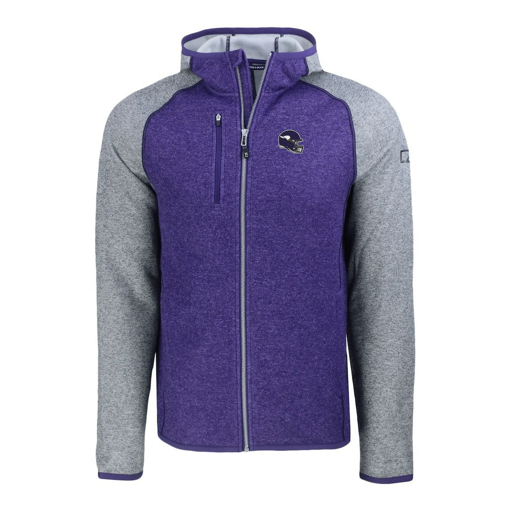 Cutter & Buck Helmet Mainsail Sweater-Knit Full-Zip Hoodie - Minnesota Vikings