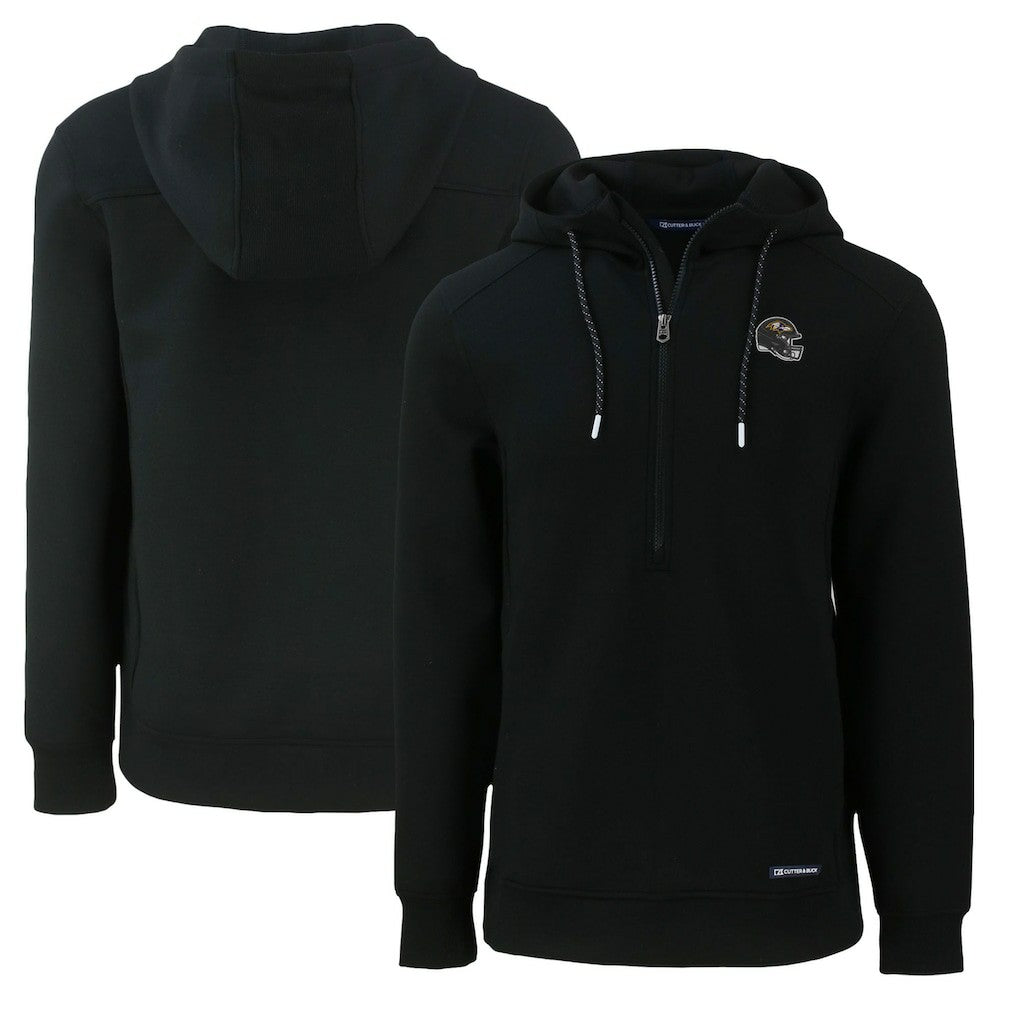 Cutter & Buck Helmet Roam Eco Half-Zip Recycled Pullover Hoodie - Baltimore Ravens