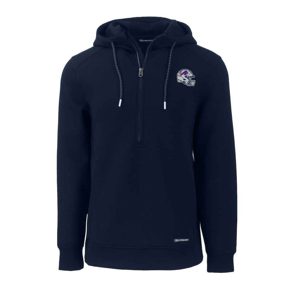 Cutter & Buck Helmet Roam Eco Half-Zip Recycled Pullover Hoodie - Buffalo Bills