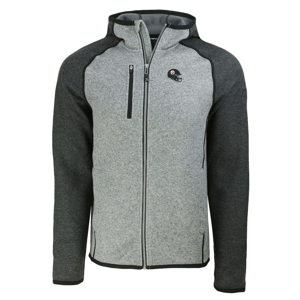 Cutter & Buck Helmet Mainsail Sweater-Knit Full-Zip Hoodie - Pittsburgh Steelers