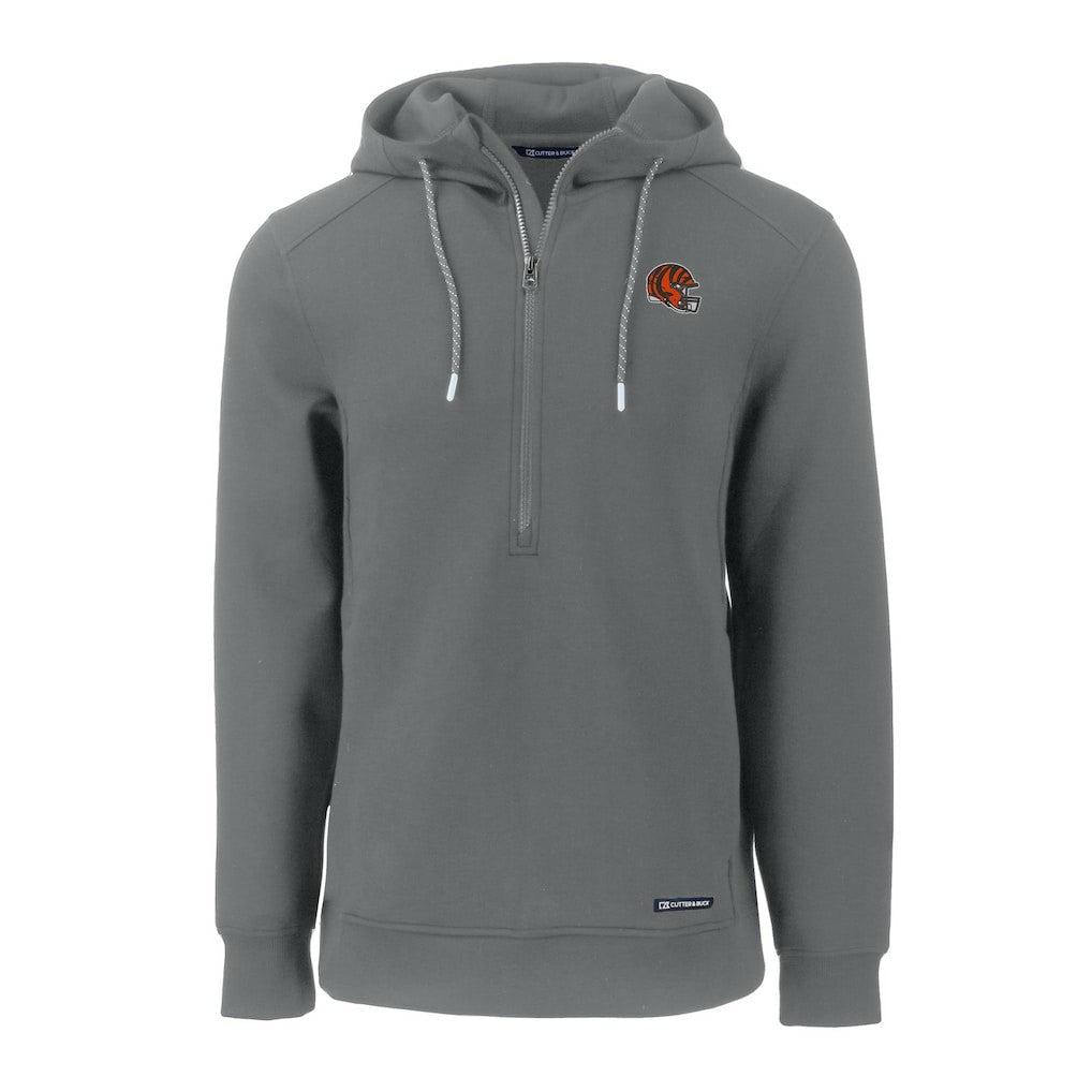 Cutter & Buck Helmet Roam Eco Half-Zip Recycled Pullover Hoodie - Cincinnati Bengals