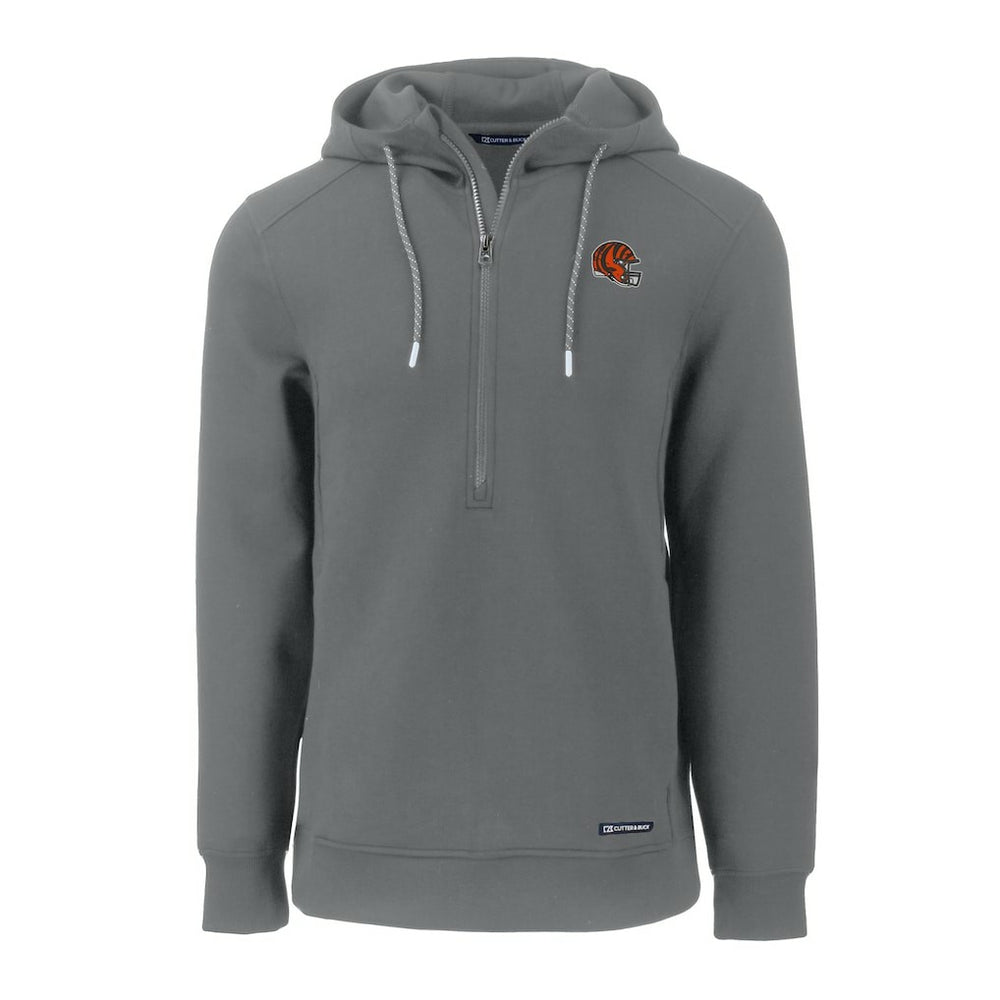 Cutter & Buck Helmet Roam Eco Half-Zip Recycled Pullover Hoodie - Cincinnati Bengals
