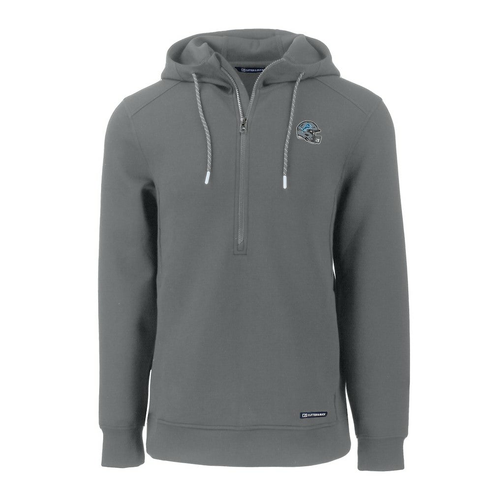 Cutter & Buck Helmet Roam Eco Half-Zip Recycled Pullover Hoodie - Detroit Lions