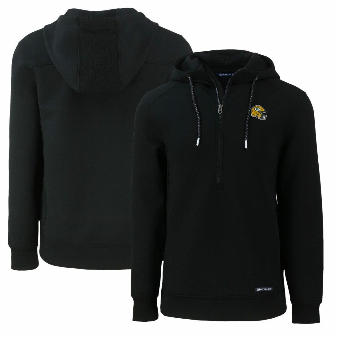 Cutter & Buck Helmet Roam Eco Half-Zip Recycled Pullover Hoodie - Green Bay Packers