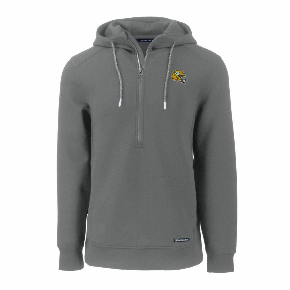 Cutter & Buck Helmet Roam Eco Half-Zip Recycled Pullover Hoodie - Green Bay Packers