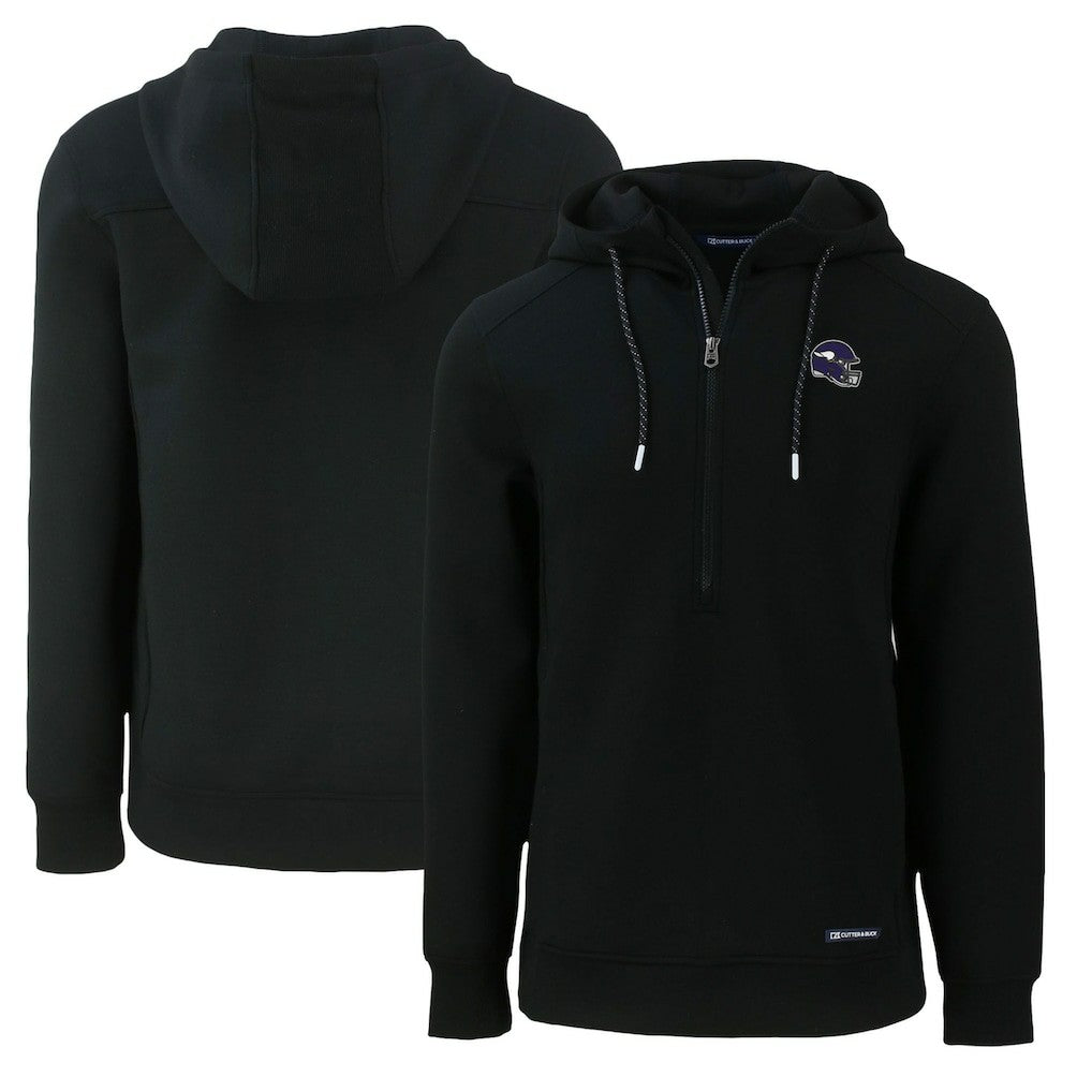 Cutter & Buck Helmet Roam Eco Half-Zip Recycled Pullover Hoodie - Minnesota Vikings