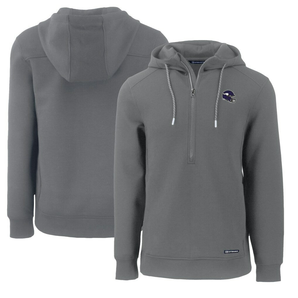 Cutter & Buck Helmet Roam Eco Half-Zip Recycled Pullover Hoodie - Minnesota Vikings