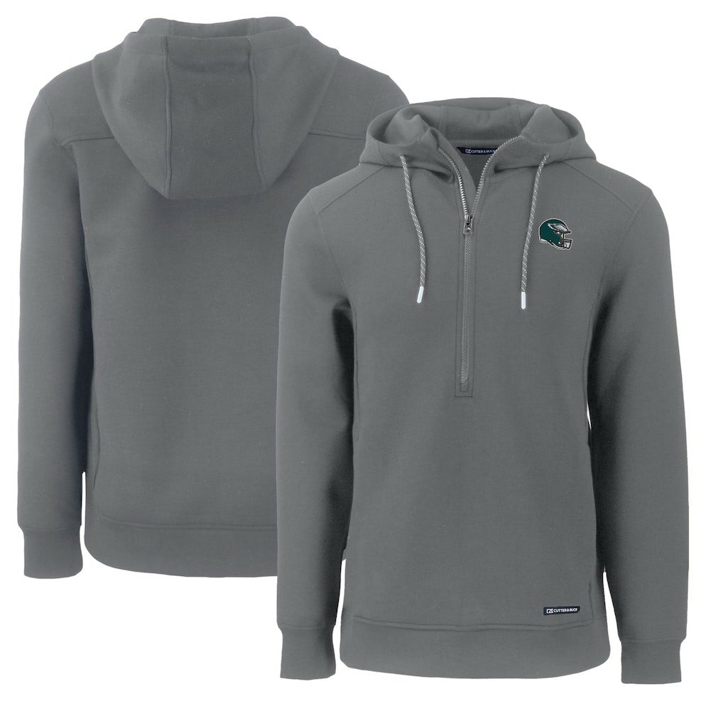 Cutter & Buck Helmet Roam Eco Half-Zip Recycled Pullover Hoodie - Philadelphia Eagles