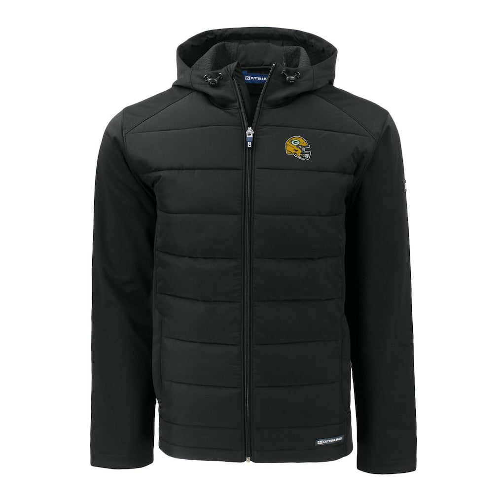 Cutter & Buck Helmet Big & Tall Evoke Hybrid Eco Softshell Recycled Full-Zip Jacket - Green Bay Packers