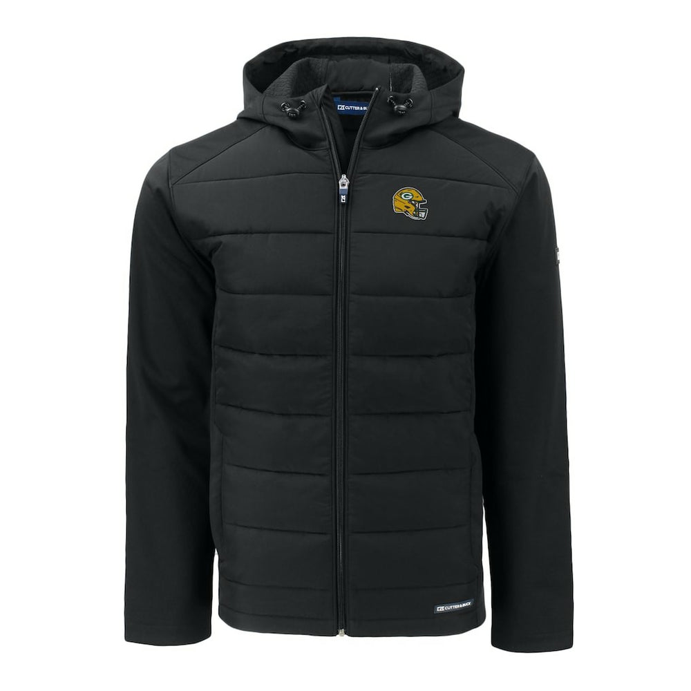 Cutter & Buck Helmet Big & Tall Evoke Hybrid Eco Softshell Recycled Full-Zip Jacket - Green Bay Packers