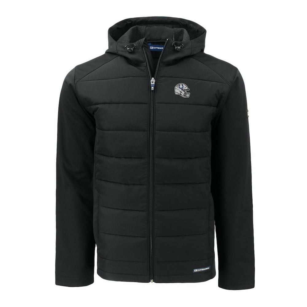 Cutter & Buck Helmet Big & Tall Evoke Hybrid Eco Softshell Recycled Full-Zip Hoodie Jacket - Indianapolis Colts