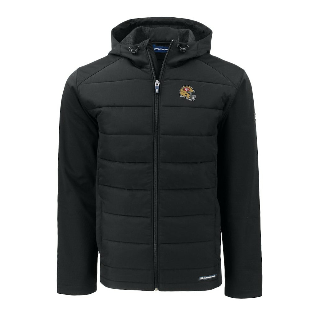 Cutter & Buck Helmet Big & Tall Evoke Hybrid Eco Softshell Recycled Full-Zip Jacket - San Francisco 49ers