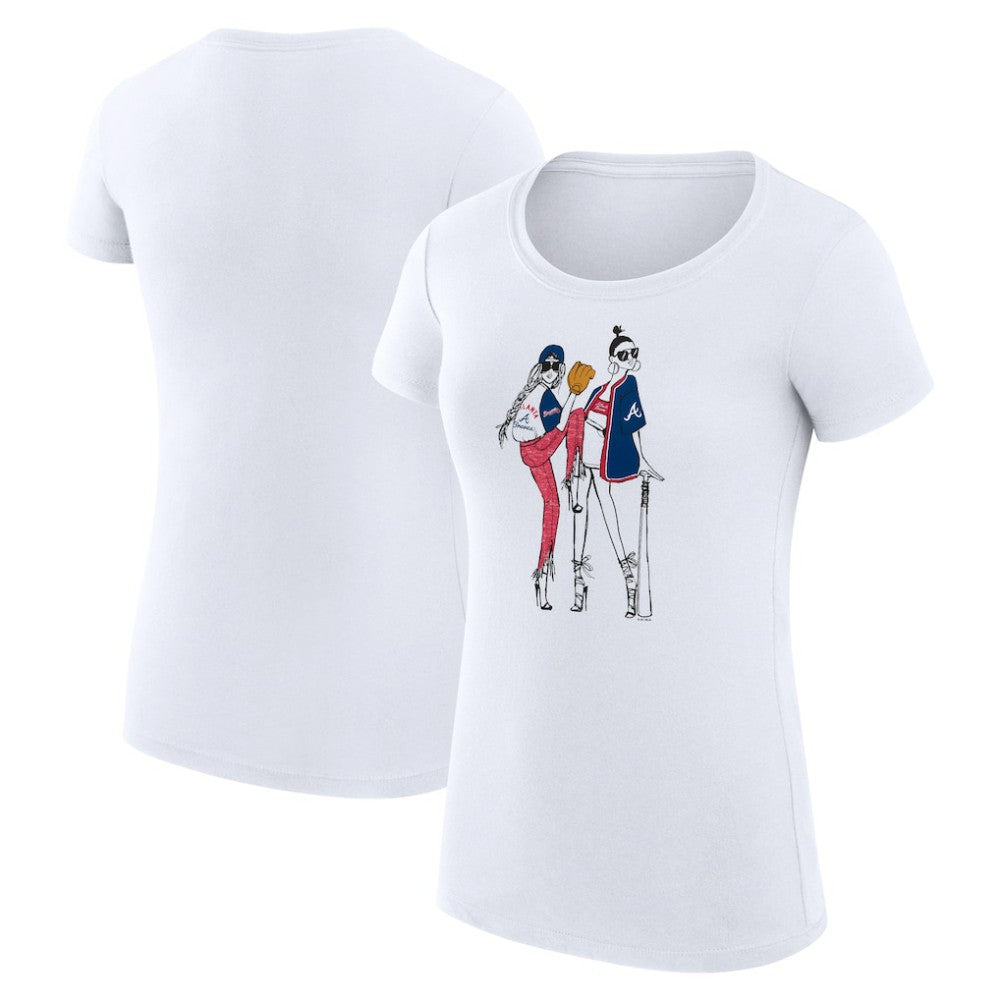 MLB Atlanta Braves G-III 4Her by Carl Banks Women's Super-Slim Fit Lightweight Baseball Girls T-Shirt