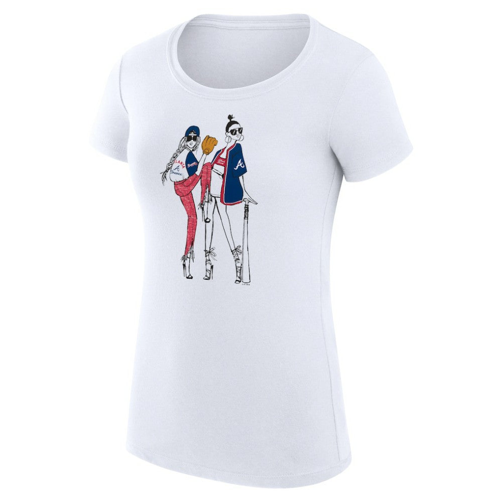 MLB Atlanta Braves G-III 4Her by Carl Banks Women's Super-Slim Fit Lightweight Baseball Girls T-Shirt