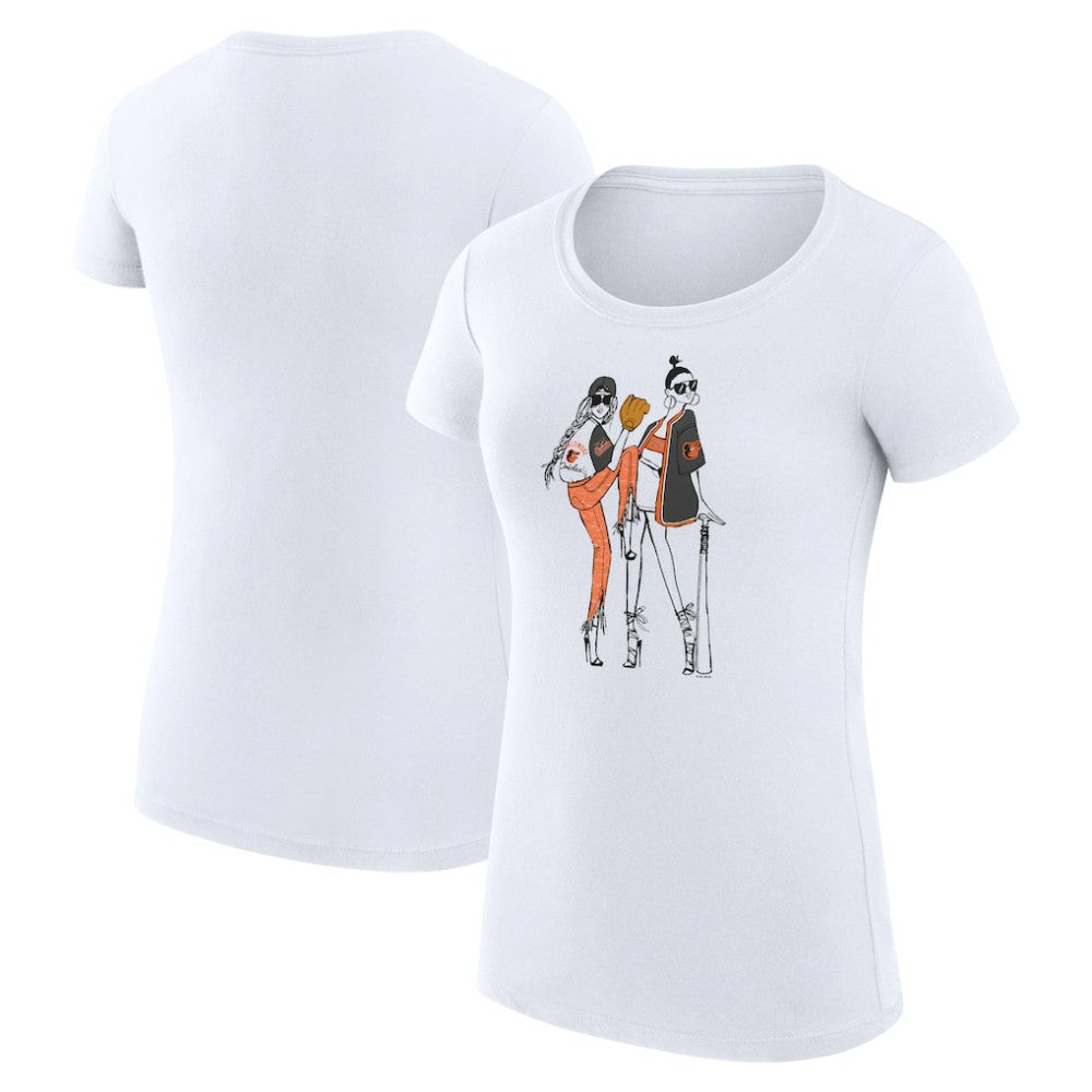 MLB Baltimore Orioles G-III 4Her by Carl Banks Women's Super-Slim Fit Lightweight Baseball Girls T-Shirt