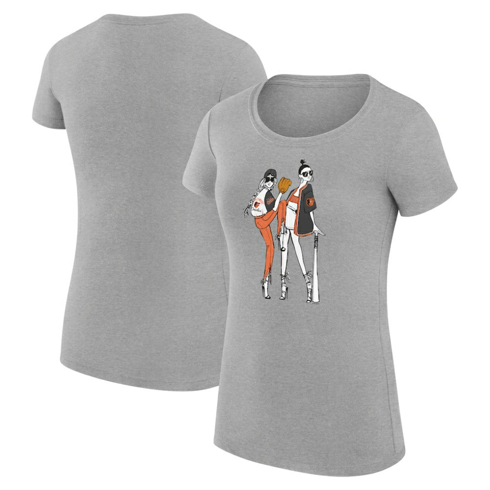 MLB Baltimore Orioles G-III 4Her by Carl Banks Women's Super-Slim Fit Lightweight Baseball Girls T-Shirt