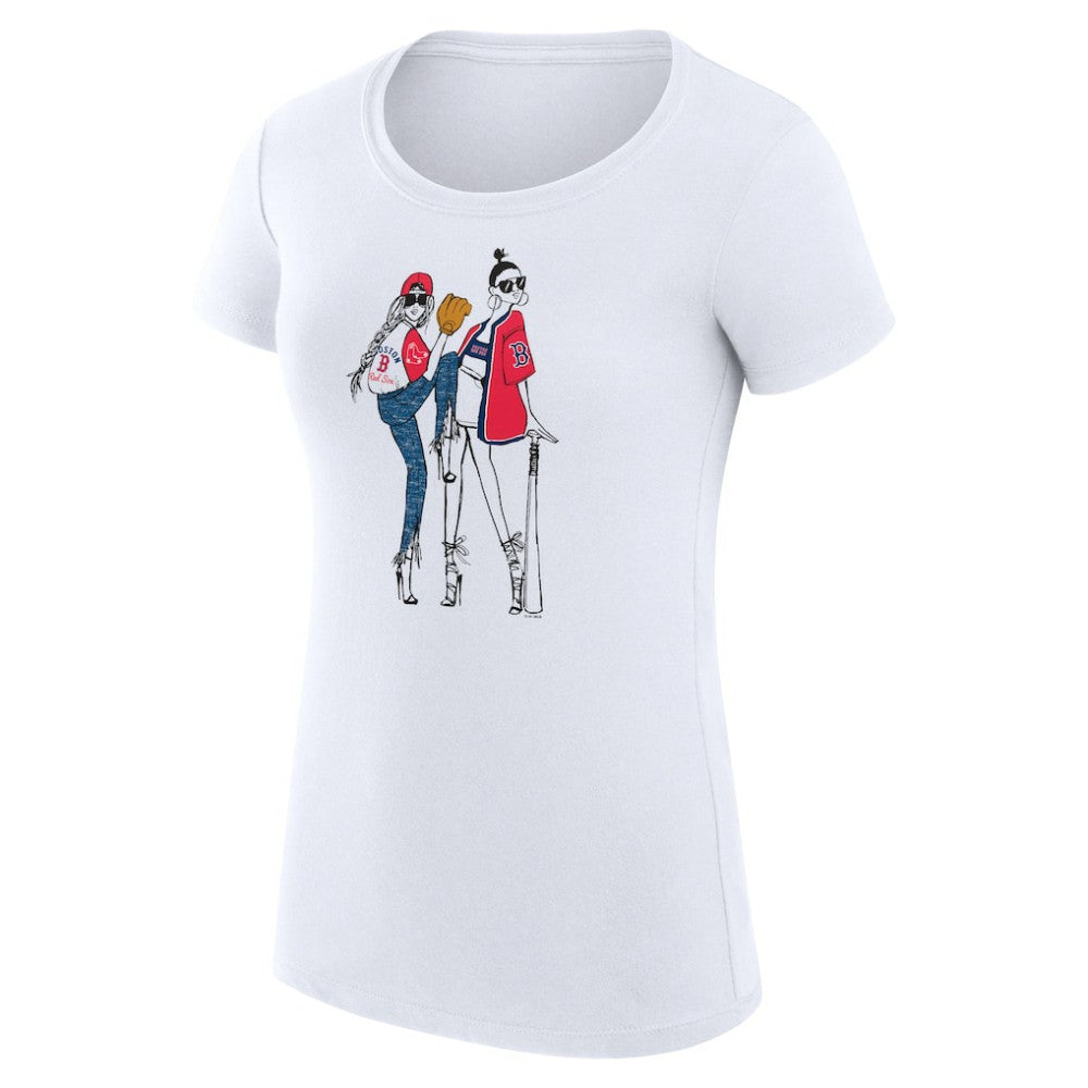 MLB Boston Red Sox G-III 4Her by Carl Banks Women's Super-Slim Fit Lightweight Baseball Girls T-Shirt