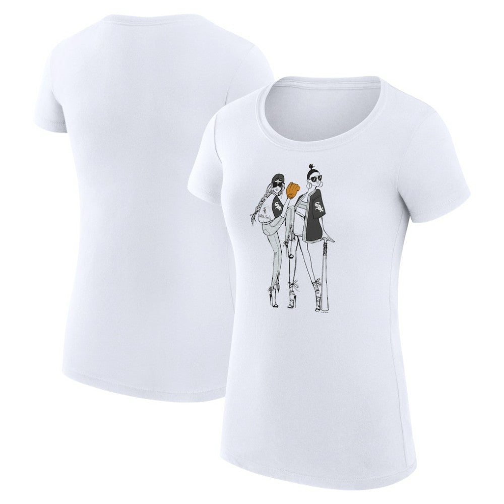 MLB Chicago White Sox G-III 4Her by Carl Banks Women's Super-Slim Fit Lightweight Baseball Girls T-Shirt