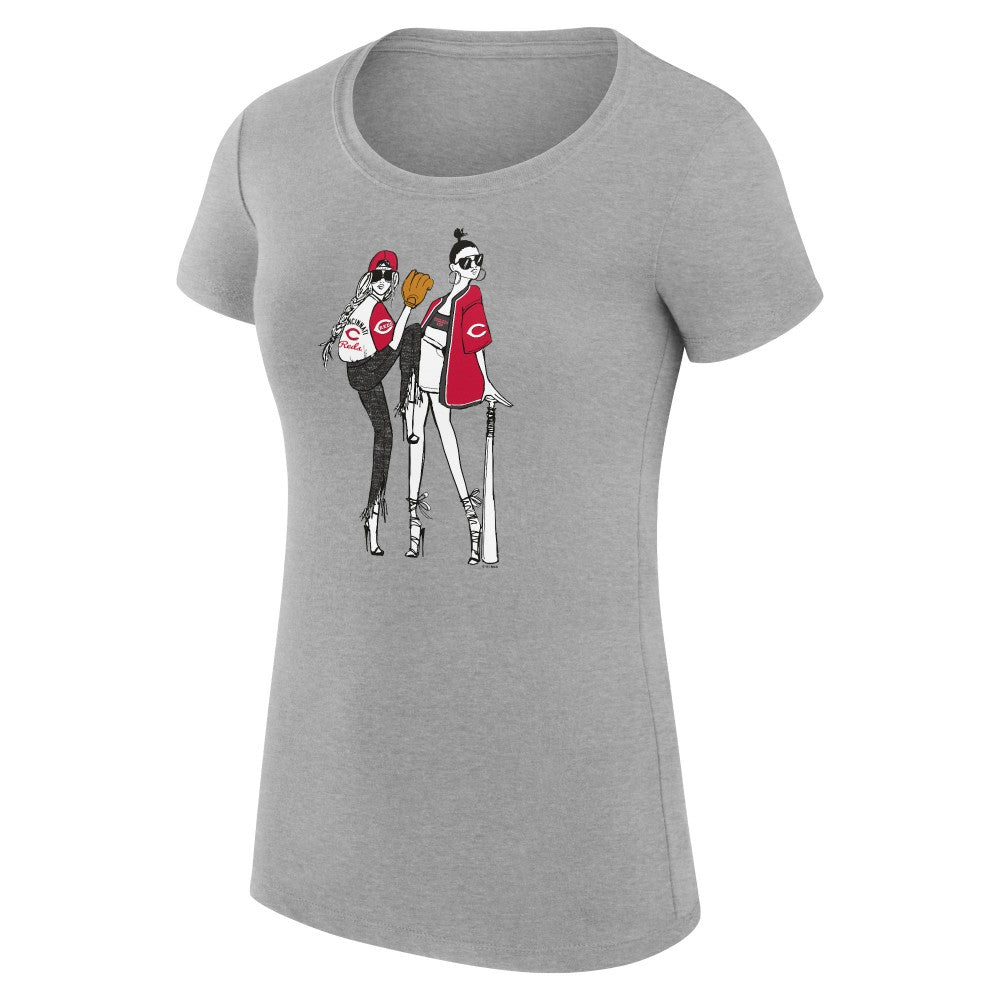 MLB Cincinnati Reds G-III 4Her by Carl Banks Women's Super-Slim Fit Lightweight Baseball Girls T-Shirt