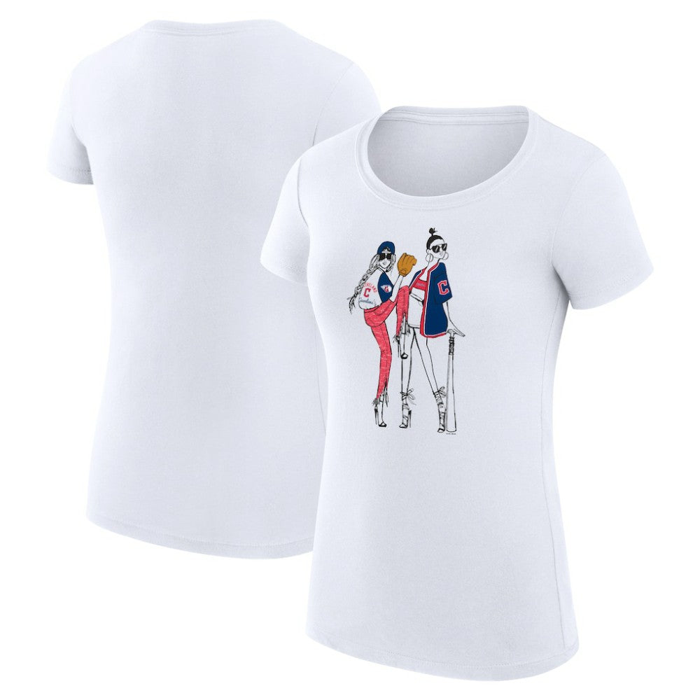 MLB Cleveland Guardians G-III 4Her by Carl Banks Women's Super-Slim Fit Lightweight Baseball Girls T-Shirt