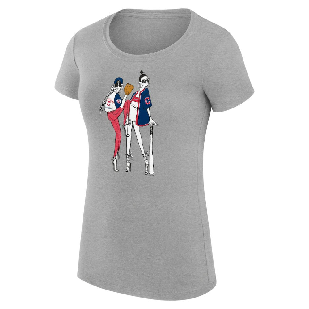 MLB Cleveland Guardians G-III 4Her by Carl Banks Women's Super-Slim Fit Lightweight Baseball Girls T-Shirt