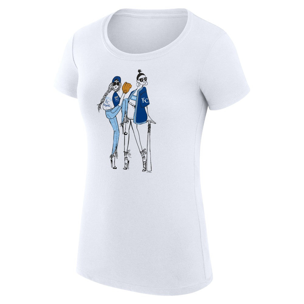MLB Kansas City Royals G-III 4Her by Carl Banks Women's Super-Slim Fit Lightweight Baseball Girls T-Shirt