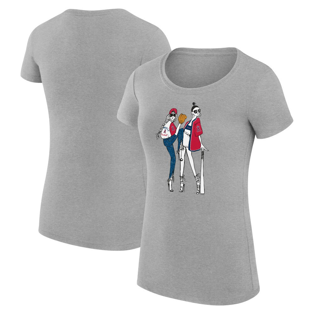 MLB Los Angeles Angels G-III 4Her by Carl Banks Women's Super-Slim Fit Lightweight Baseball Girls T-Shirt