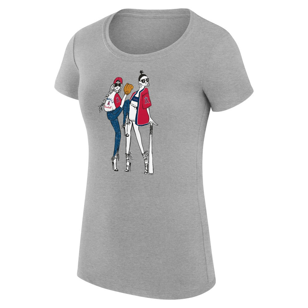 MLB Los Angeles Angels G-III 4Her by Carl Banks Women's Super-Slim Fit Lightweight Baseball Girls T-Shirt