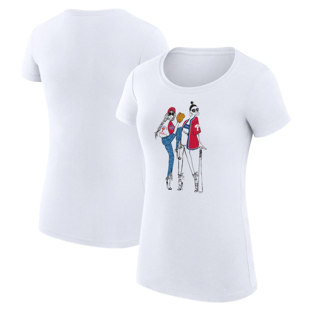 MLB Philadelphia Phillies G-III 4Her by Carl Banks Women's Super-Slim Fit Lightweight Baseball Girls T-Shirt