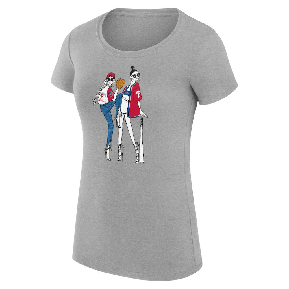 MLB Philadelphia Phillies G-III 4Her by Carl Banks Women's Super-Slim Fit Lightweight Baseball Girls T-Shirt