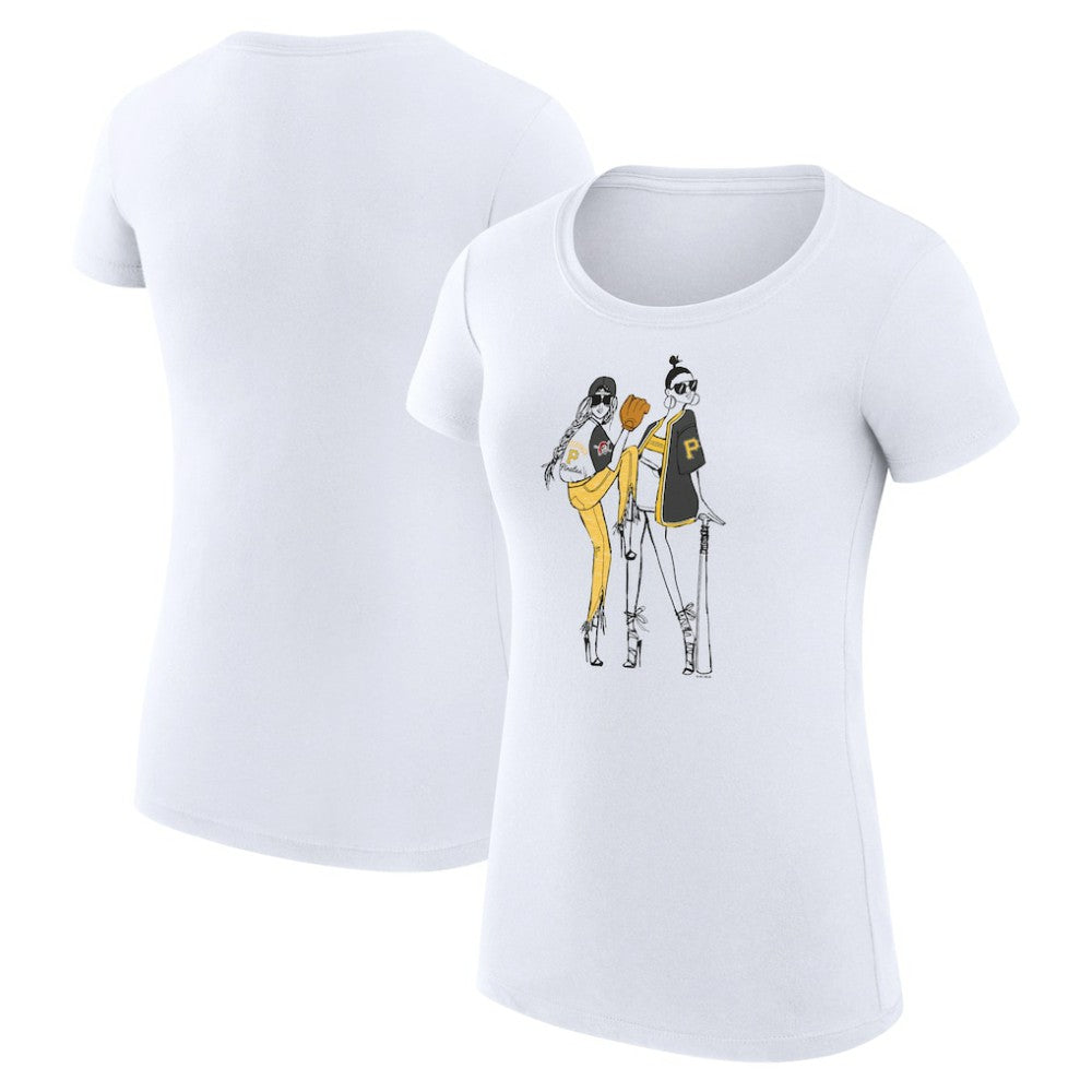 MLB Pittsburgh Pirates G-III 4Her by Carl Banks Women's Super-Slim Fit Lightweight Baseball Girls T-Shirt