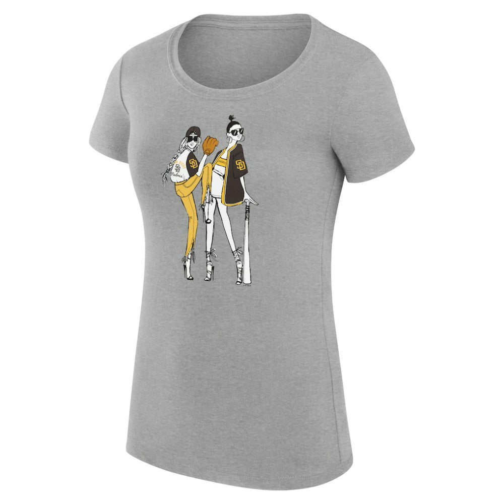 MLB San Diego Padres G-III 4Her by Carl Banks Women's Super-Slim Fit Lightweight Baseball Girls T-Shirt