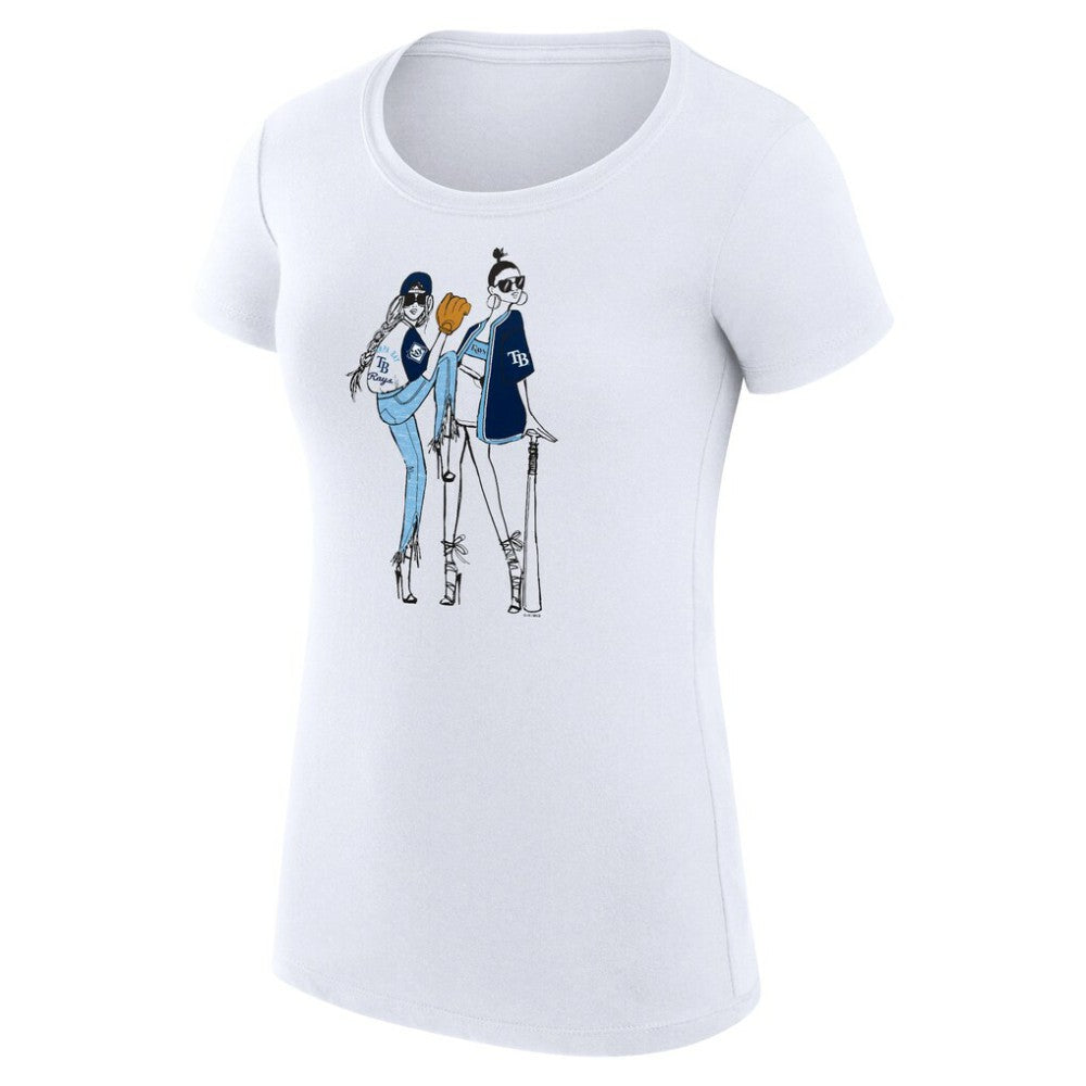 MLB Tampa Bay Rays G-III 4Her by Carl Banks Women's Super-Slim Fit Lightweight Baseball Girls T-Shirt