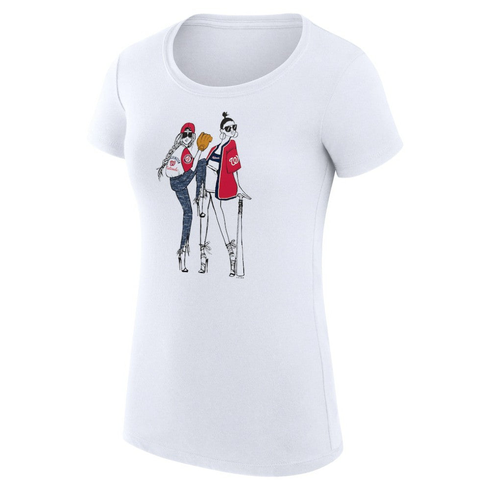 MLB Washington Nationals G-III 4Her by Carl Banks Women's Super-Slim Fit Lightweight Baseball Girls T-Shirt