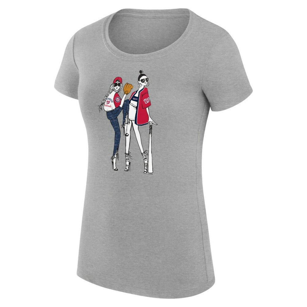 MLB Washington Nationals G-III 4Her by Carl Banks Women's Super-Slim Fit Lightweight Baseball Girls T-Shirt