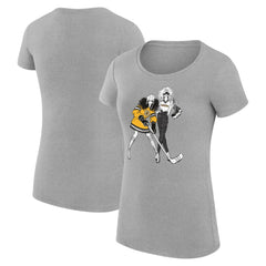 NHL Heather Gray Boston Bruins G-III 4Her by Carl Banks Women's Super-Slim Fit Lightweight Hockey Girls T-Shirt
