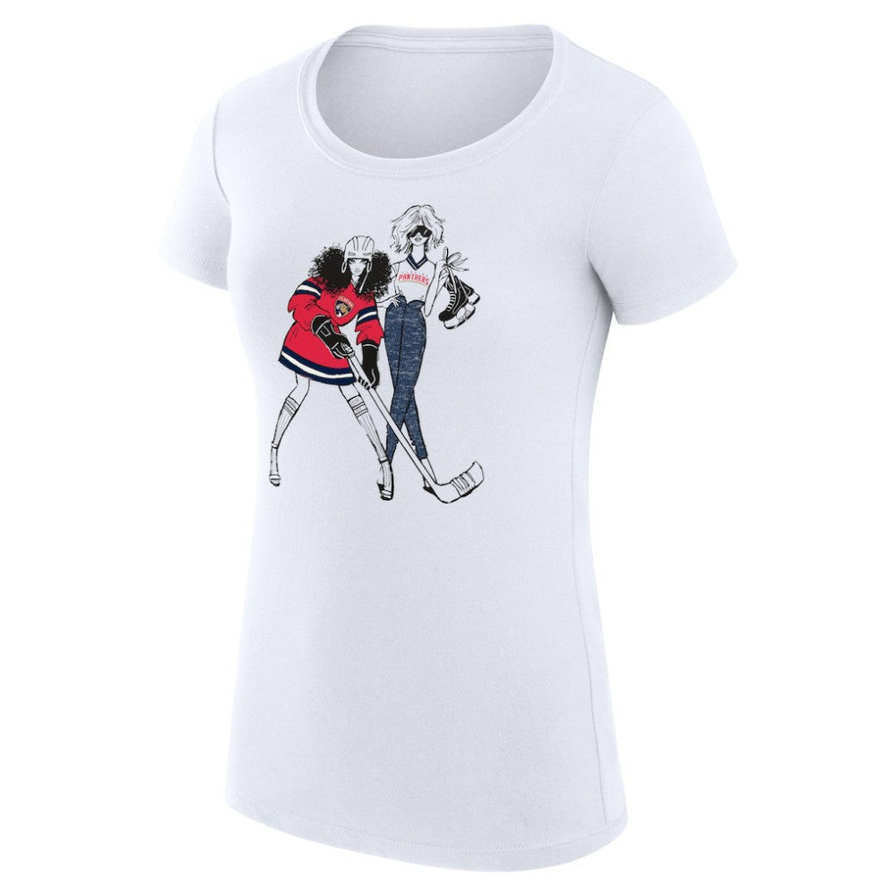 NHL White Florida Panthers G-III 4Her by Carl Banks Women's Super-Slim Fit Lightweight Hockey Girls T-Shirt